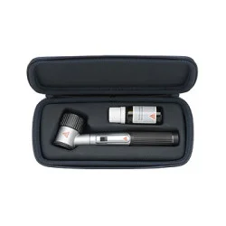 Dermatoskop HEINE mini 3000 LED, schwarz, Kontaktscheibe mit Skala, Etui, inkl. Lasergravur
