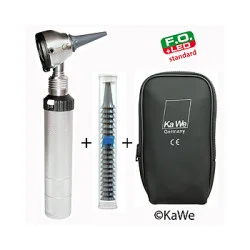 Otoskop EUROLIGHT F.O. 30 LED 2,5 V standard, mit Batteriegriff und Ohrtrichern