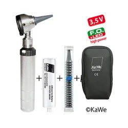 Otoskop EUROLIGHT F.O. 30 LED 3,5 V high power, mit Ladegriff und Ohrtrichern