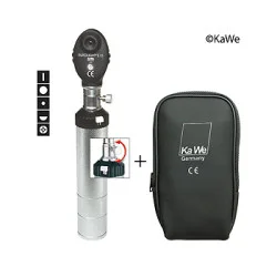 Ophthalmoskop EUROLIGHT E15 2,5 V, mit 5 Blenden und Batteriegriff, in Reißverschlusstasche