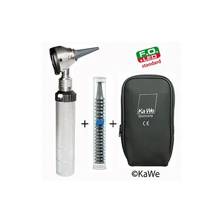 Otoskop EUROLIGHT F.O. 30 LED 2,5 V standard, mit Batteriegriff und Ohrtrichern