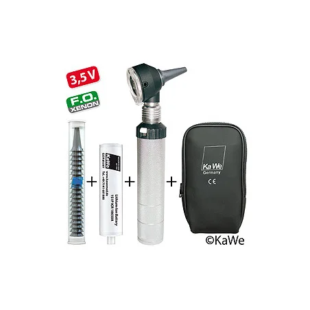 Otoskop COMBILIGHT F.O. 30, 3,5 V standard, mit Ladegriff und Ohrtrichtern