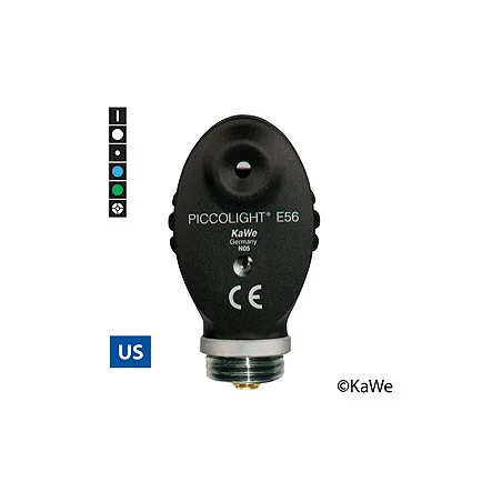 Ophthalmoskop-Kopf PICCOLIGHT E56, Blaufilter, 2,5 V, USA-Version mit 6 Blenden