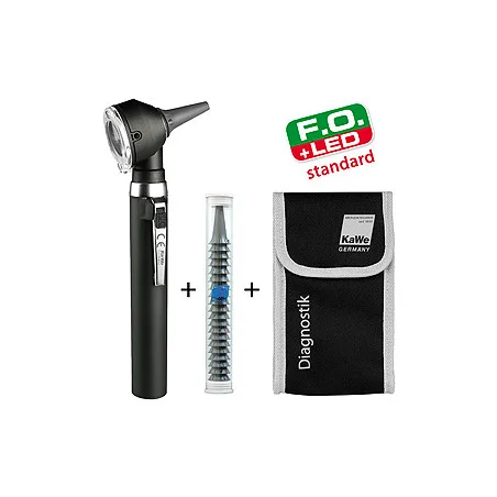 Otoskop PICCOLIGHT F.O. LED standard, 2,5 V, inkl. Tasche und je 10 Ohrtrichtern